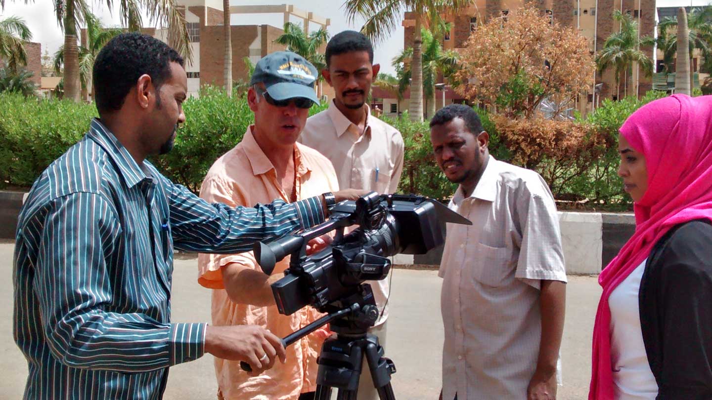 Camera skills training Sudan, part of media capacity building project